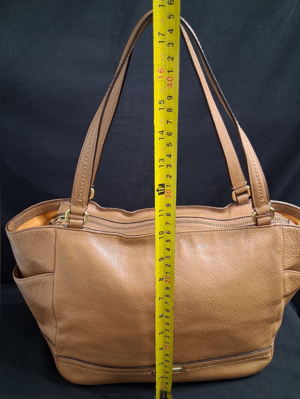Coach F23284 Smooth Pebbled Leather Carryall Camel Tan Purse - Picture 6 of 12
